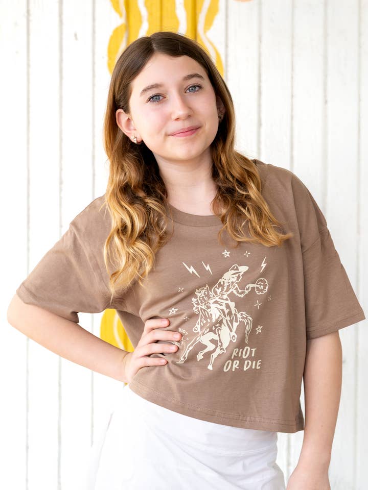 Girl Riot Society "Riot or Die" Crop Tee - Wholesale for wholesale by Girl Riot Society by Mosaic Makers Co
