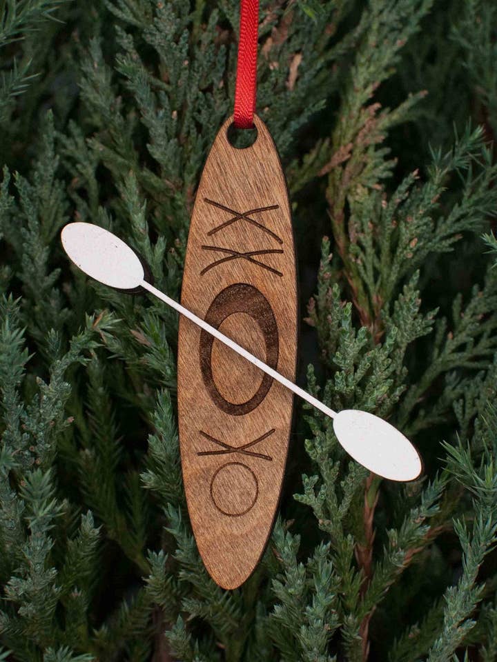 Kayak Christmas Ornament, Kayak and paddle for wholesale by The Little Ornament Shop