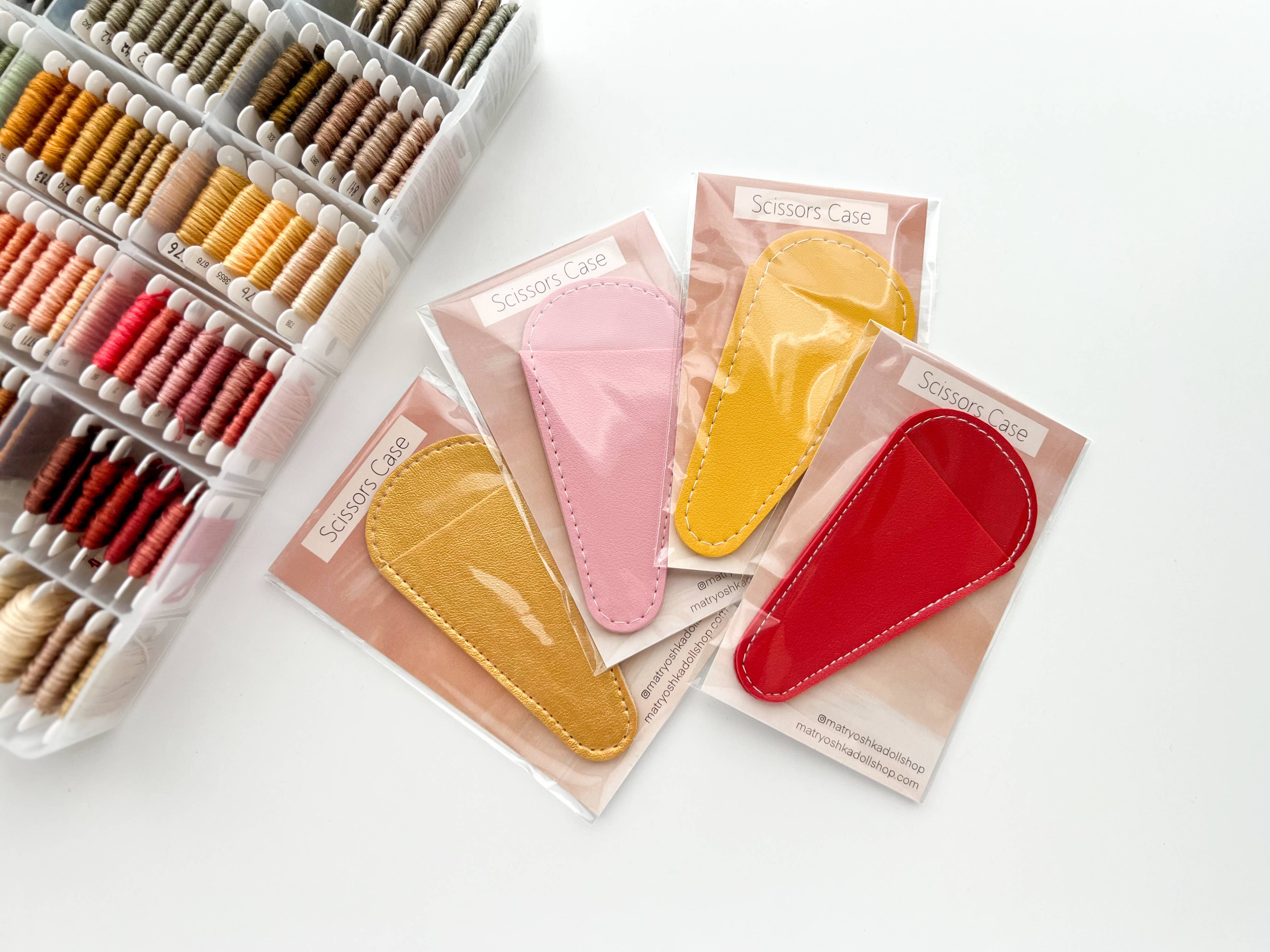 Matryoshka Doll Shop - Wholesale Embroidery/cross-stitch supplies - Scissors sheaths, small scissors case, leather sleeve5