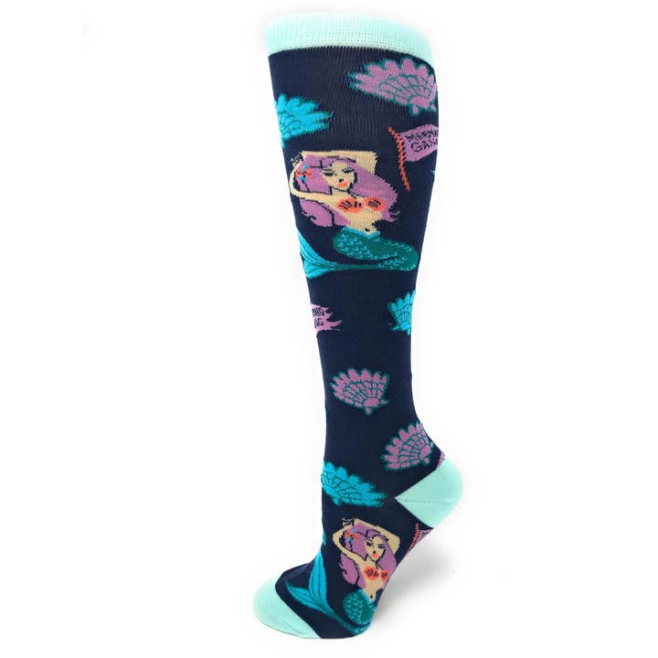 Mermaid Gang | Calcetines divertidos de algodón hasta la rodilla para mujer para venta al por mayor de Oooh Yeah/Sock It Up/Oooh Geez Slippers