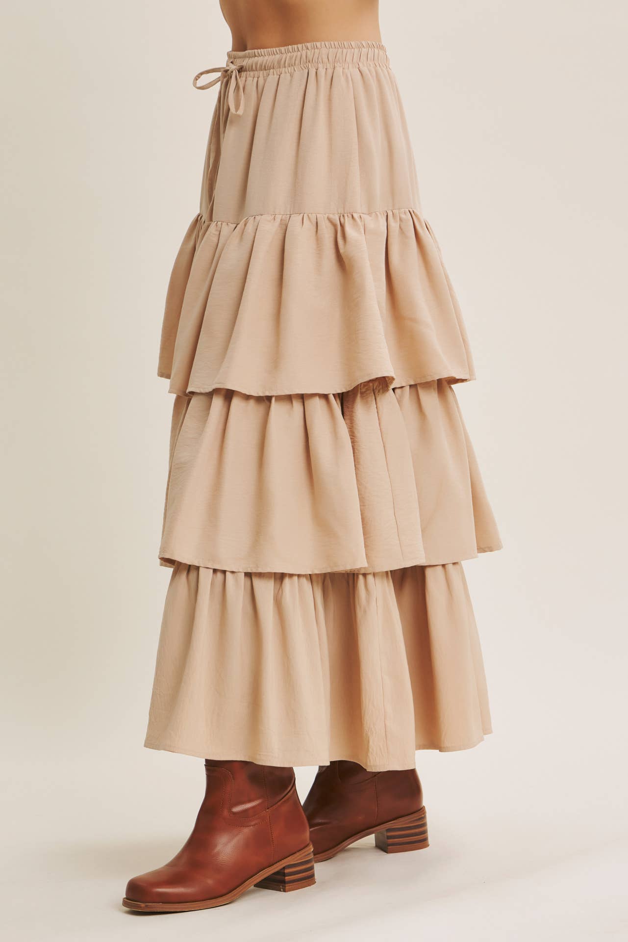 in february - Wholesale Skirt - Women's - AIRY YEAR-ROUND TIERED RUFFLE MAXI SKIRT WITH POCKETS22