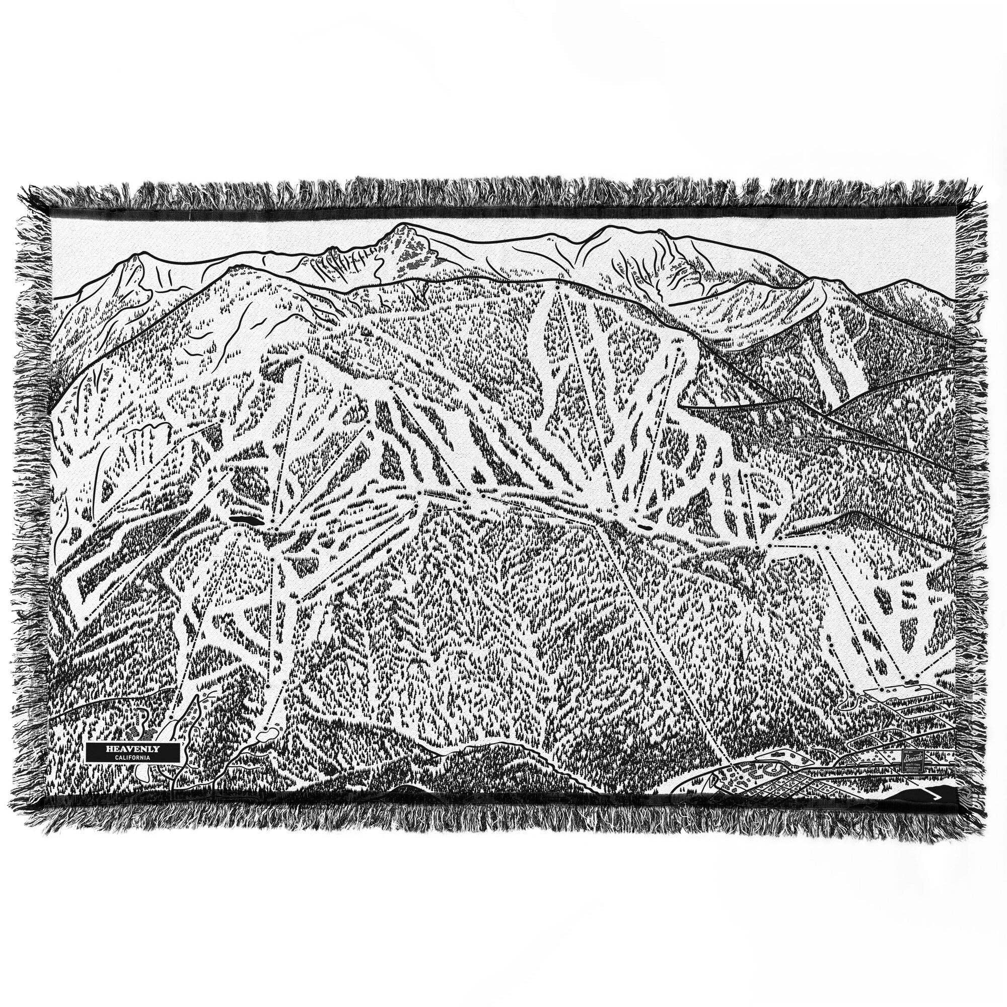 Benoit's Design Co. - Wholesale Throw Blanket - Heavenly, California Ski Trail Map Blanket0