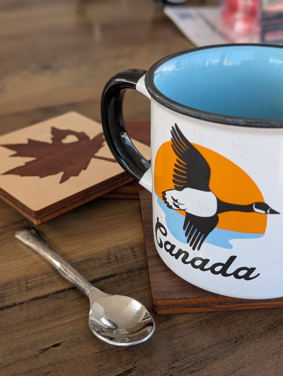 Foxwood Gifts Canada – wholesale Coasters – Maple Leaf Wood Inlay Coaster - Made in Canada1