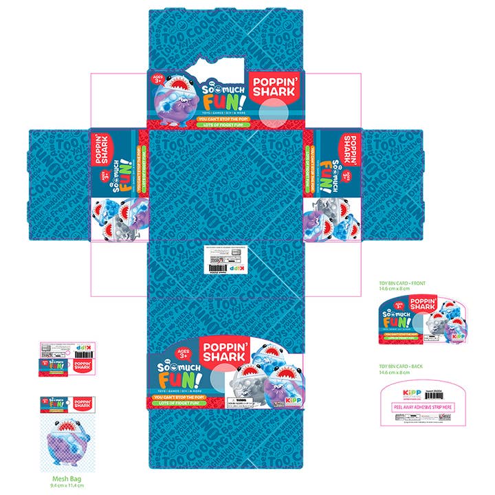 Novelty Brands - Wholesale Fidget Toy - Kids - So Much Fun! Fidget Pop Shark Ball Toy - 12/Display5