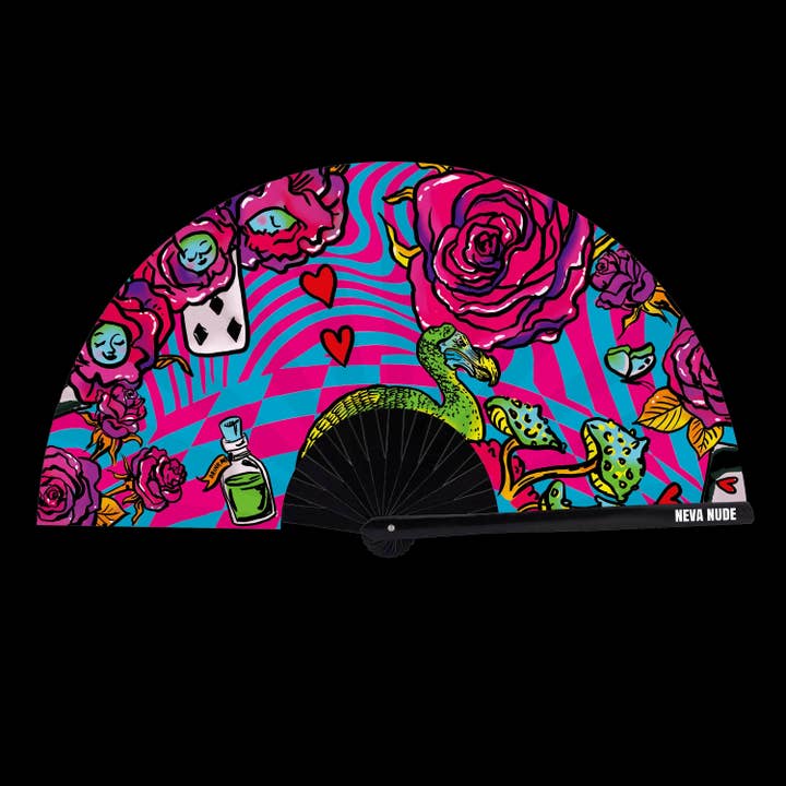 Neon Meanie Queenie Blacklight Large Folding Fan for wholesale on Faire2