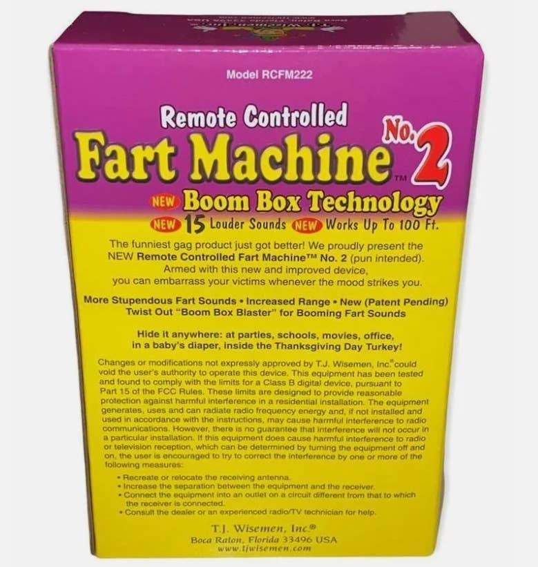 NOVELTIES WHOLESALE INC - Venta al por mayor Regalo de broma/detalle - Máquina de Pedos Controlada a Distancia #2 Tecnología Boom Box4