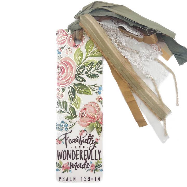 Rachel Brooks Design, LLC - Wholesale Bookmark - Wonderfully Made Tassel Bible Bookmark0