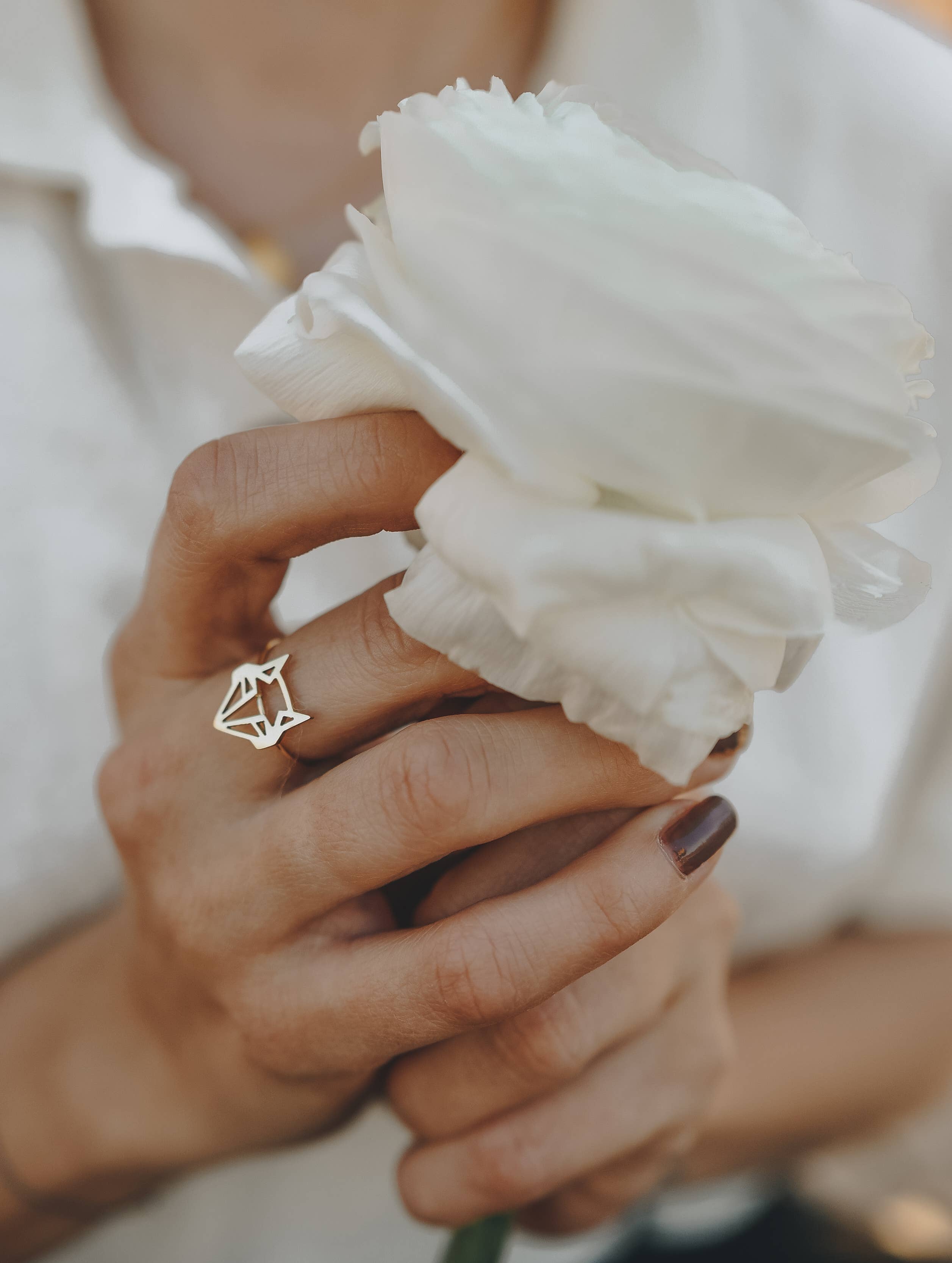 Bijoux 7bis - Wholesale Band/Stacked Ring - Adjustable Stainless Steel Fox Head Animal Ring Back1