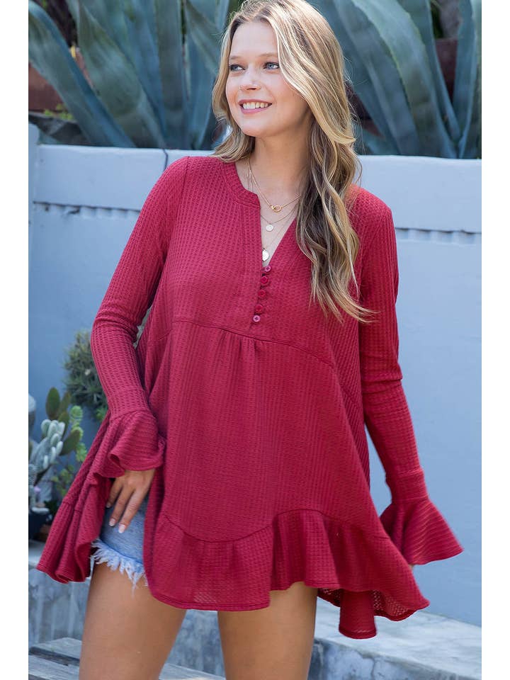 Sweet Lovely by Jen - Wholesale Tunic - Women's - SW275 - Waffle Knit Flare Top90