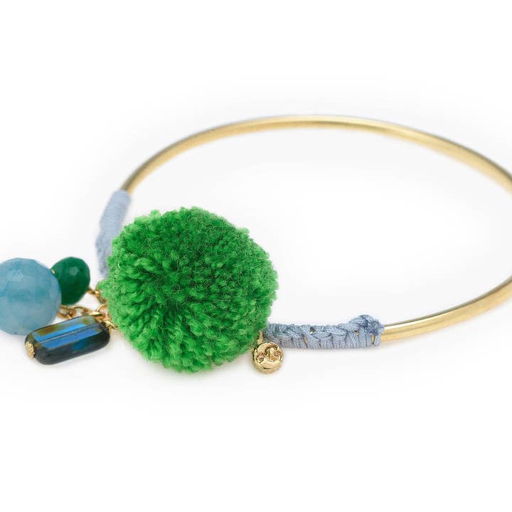 Ring Gold Plated Pompom Bracelet for wholesale by Viviane Guenoun