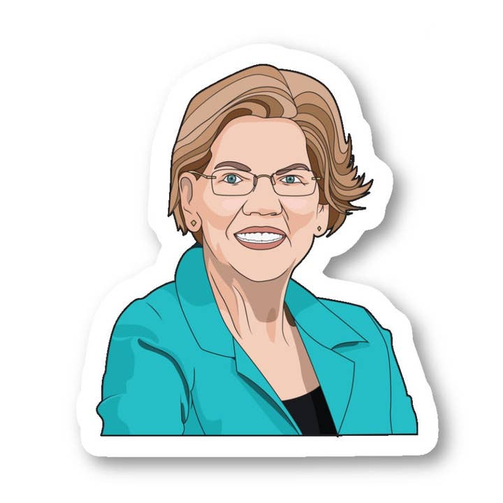 Elizabeth Warren Democrat 3 Pezzi - Set di Adesivi in Vinile per Laptop da 2,5, 3 e 4 Pollici - Democrat per Laptop, Telefono, Bottiglia d'Acqua, Auto e Altro (3 Pezzi) per la vendita all'ingrosso da parte di FunPopStickers