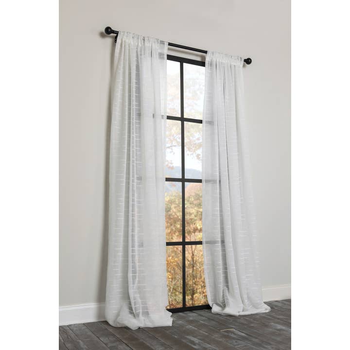 Striped Semi-Sheer Rod Pocket 54''x108'' for wholesale by Xia Home Fashions & Manor Luxe