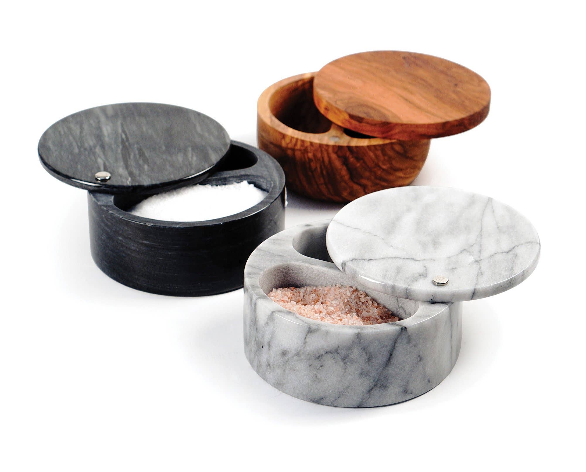 RSVP International - Wholesale Salt & Pepper Shaker Set - Salt Box - Black Marble1