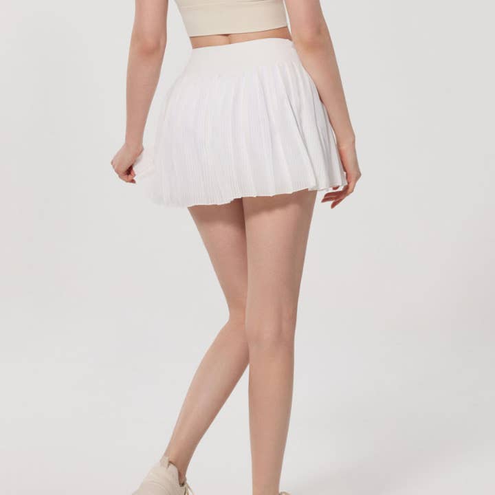 Crave by FW - Wholesale Athletic Skirt - Women's - Fashion Solid Color Double Layer Tennis Skirt16