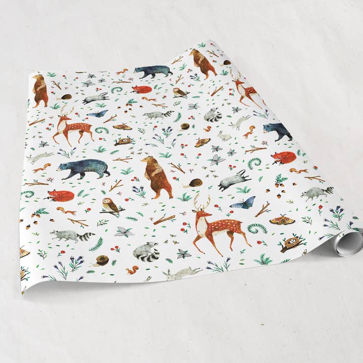 Wildship Studio - Wholesale Wrapping Paper Roll - Woodland Animals Gift Wrap5