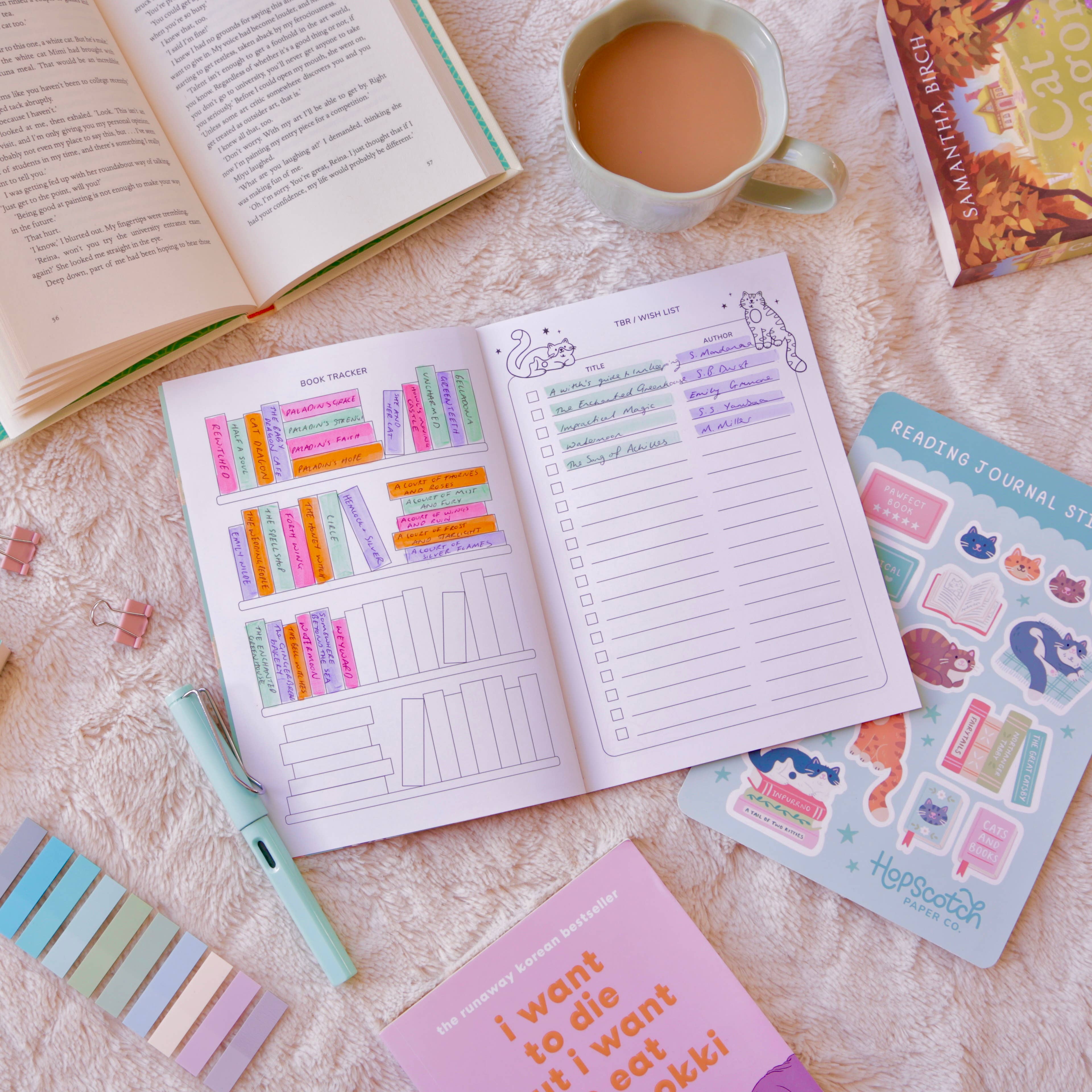 Hopscotch Paper Co. - Wholesale Journal/Diary - Reading Journal Cats – 50 Page Book Review Notebook11