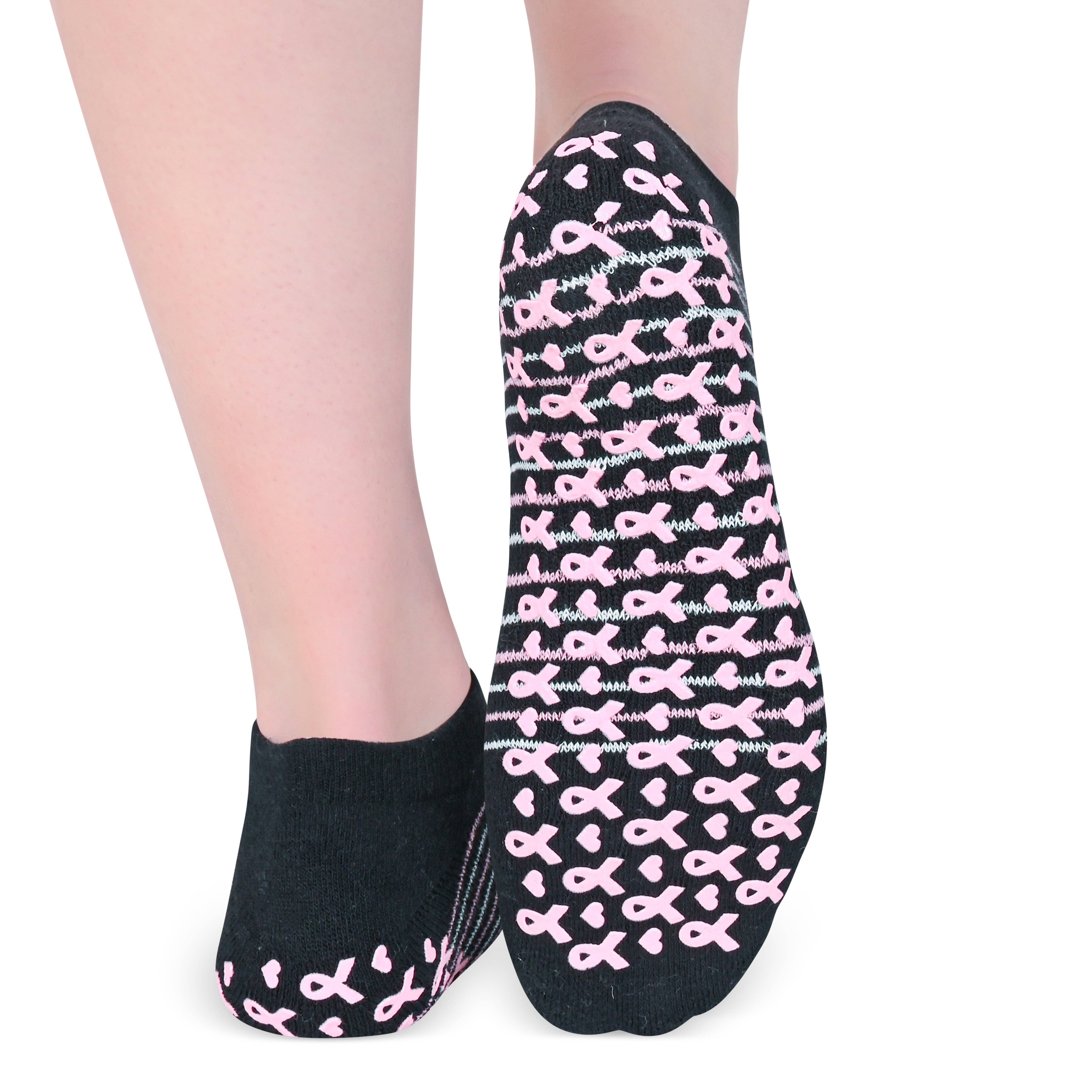 Life by Lexie - Wholesale Socks - Women's - Pink Ribbon Breast Cancer Sticky Socks3