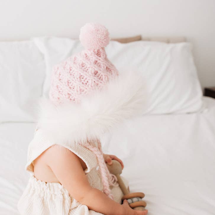 Huggalugs - Wholesale Bonnet - Baby - Fur Bonnet in Blush Baby & Kids1