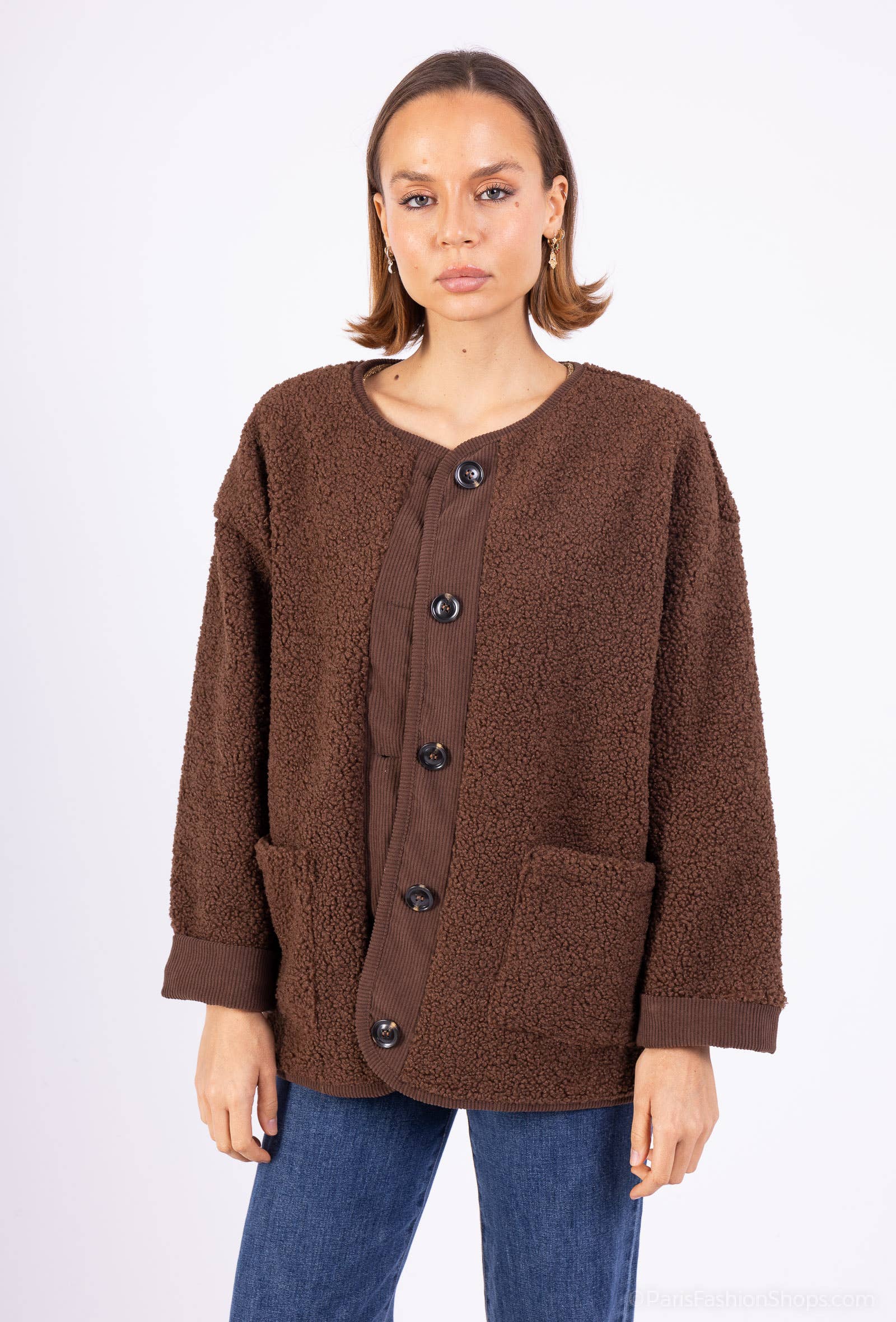 Mimi & Gogo - Venta al por mayor Chaqueta - Mujer - Chaqueta de Piel con Botones @71359_VeBoutMoumoute8