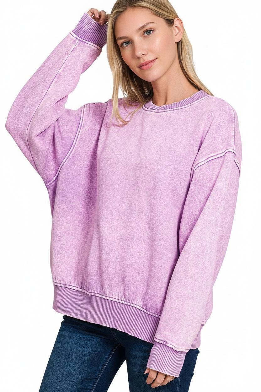 42POPS - Vente Sweat-shirt – femme - Sweat-shirt en molleton Snow Wash13