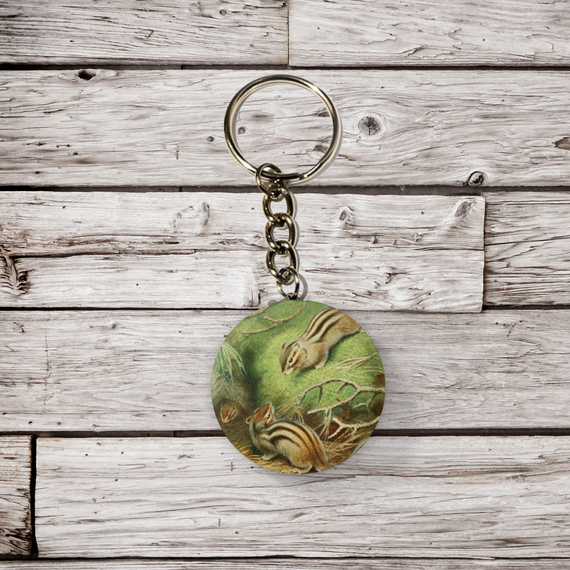 NatureCuts - Vente Épinglettes/boutons - Bouton à épingle Chipmunk, porte-clés Chipmunk, Aimant Chipmunk 1