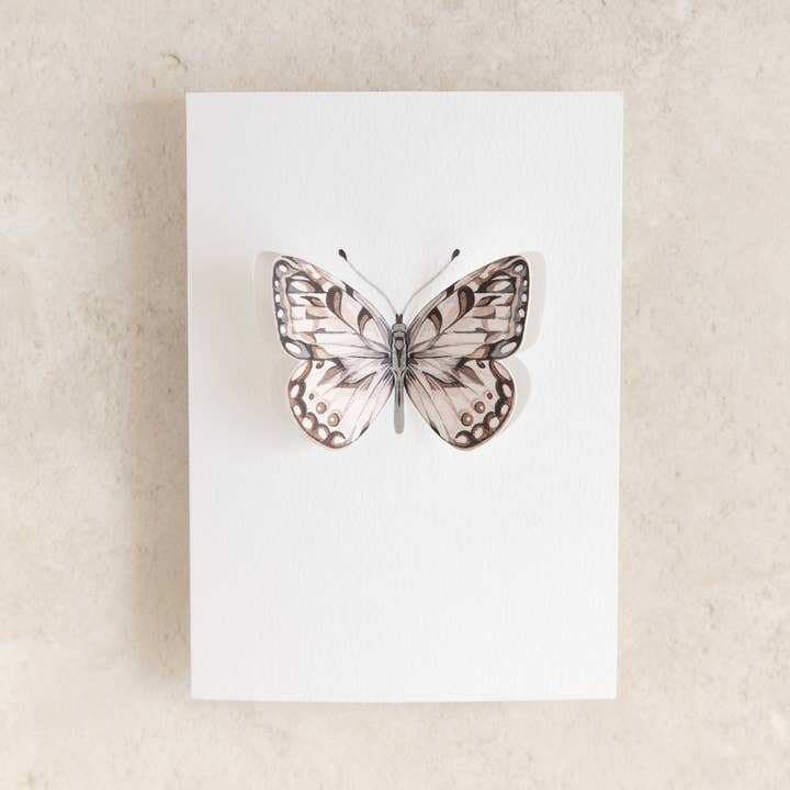 Sophie Brabbins - Wholesale Everyday Greeting Card - Marbled White Pop Out Butterfly Watercolour Greetings Card1