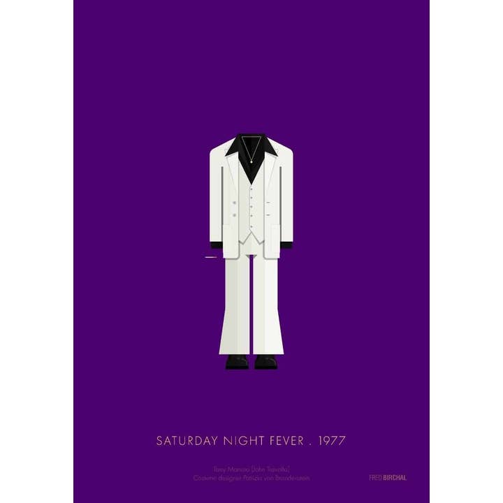 Saturday Night Fever - Stampa artistica incorniciata di Fred Birchal per la vendita all'ingrosso da parte di memory Box