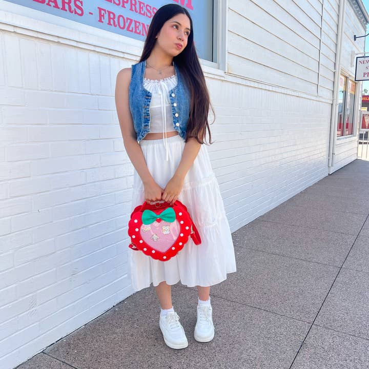 Strawberry Heart Ita Bag (Big) for wholesale by Borah Studio