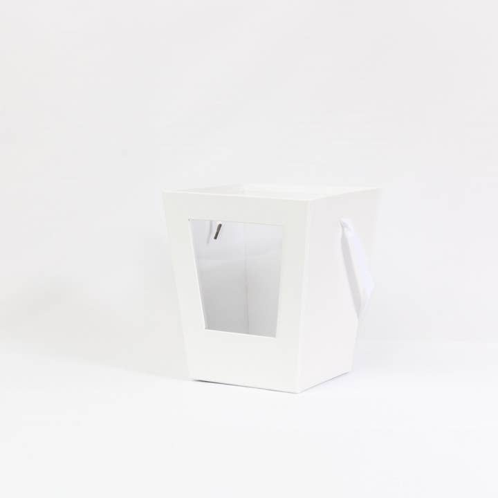 Elegant Design Supply - Wholesale Geschenkdoosje - Stijve draagtas met trapeziumvormig raam en bloemen9