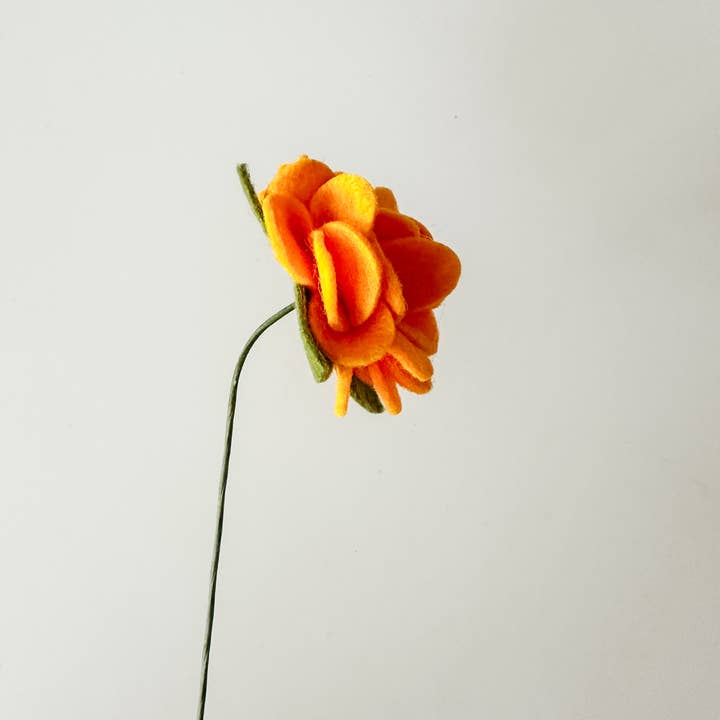 Resa Curbo Creative - Wholesale Artificial flowers - Marigold Mini Felt Flower - Golden Yellow1