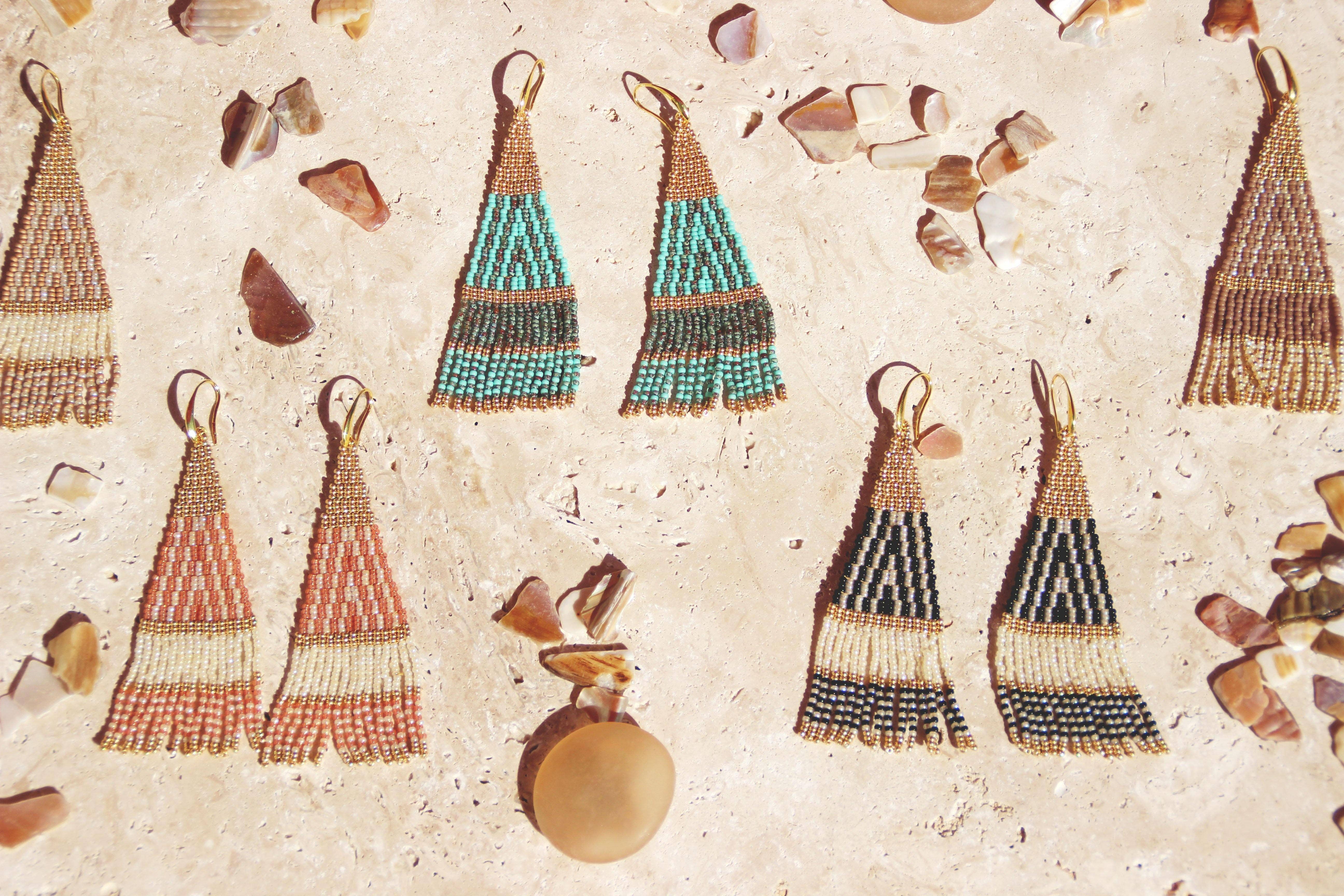 La parisienne des îles - Wholesale Dangle Earrings - Boucles franges GATSBY turquoise2