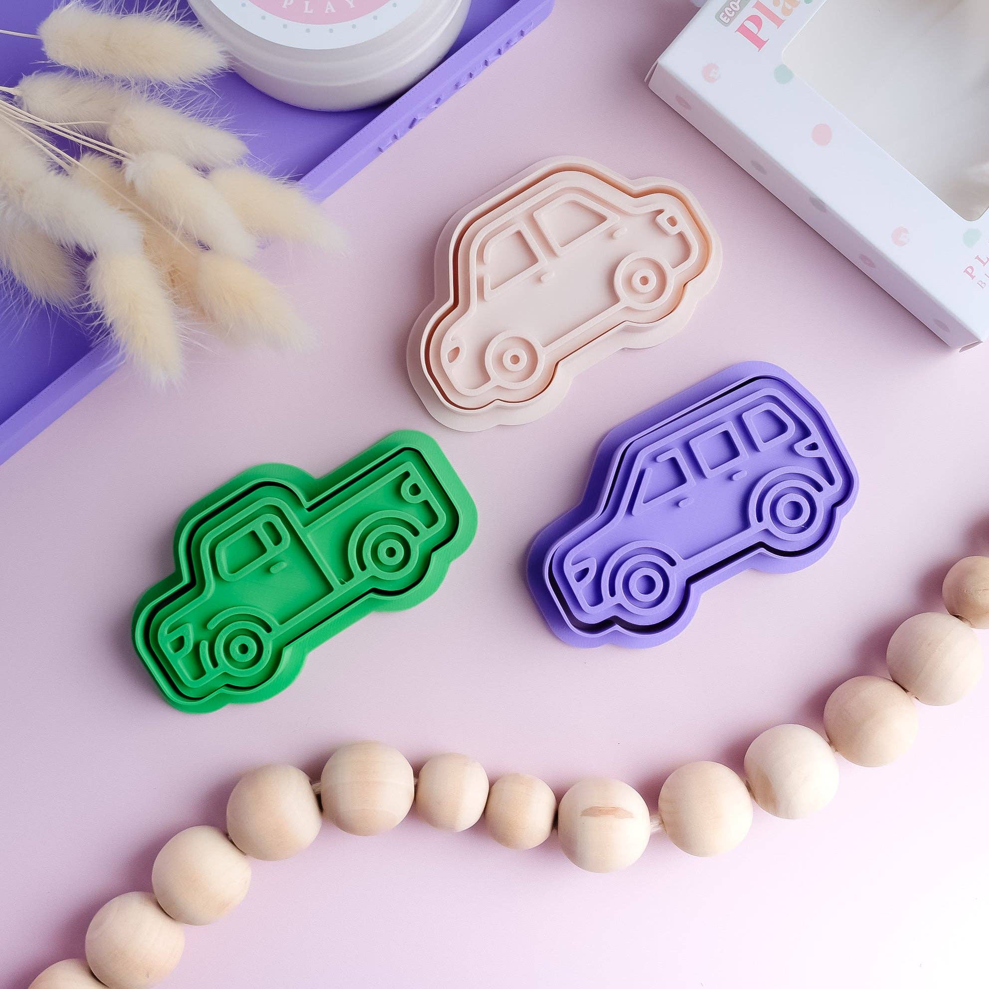 Play Sense - Wholesale Putty/Slime - Kids - Eco Playdough Stamp | Vehicles | Ute3