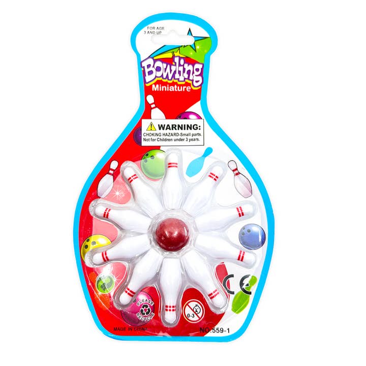 Novelty Brands - Wholesale Retailer Display - Kids & Baby - Toy Mini Bowling Game Carded - 12/Display2
