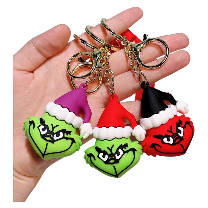 Auraquise - Wholesale Keychain - Women's - 2025 Christmas Grinch Silicone Keychain Plush-Inspired Bag Charm & Accessory2
