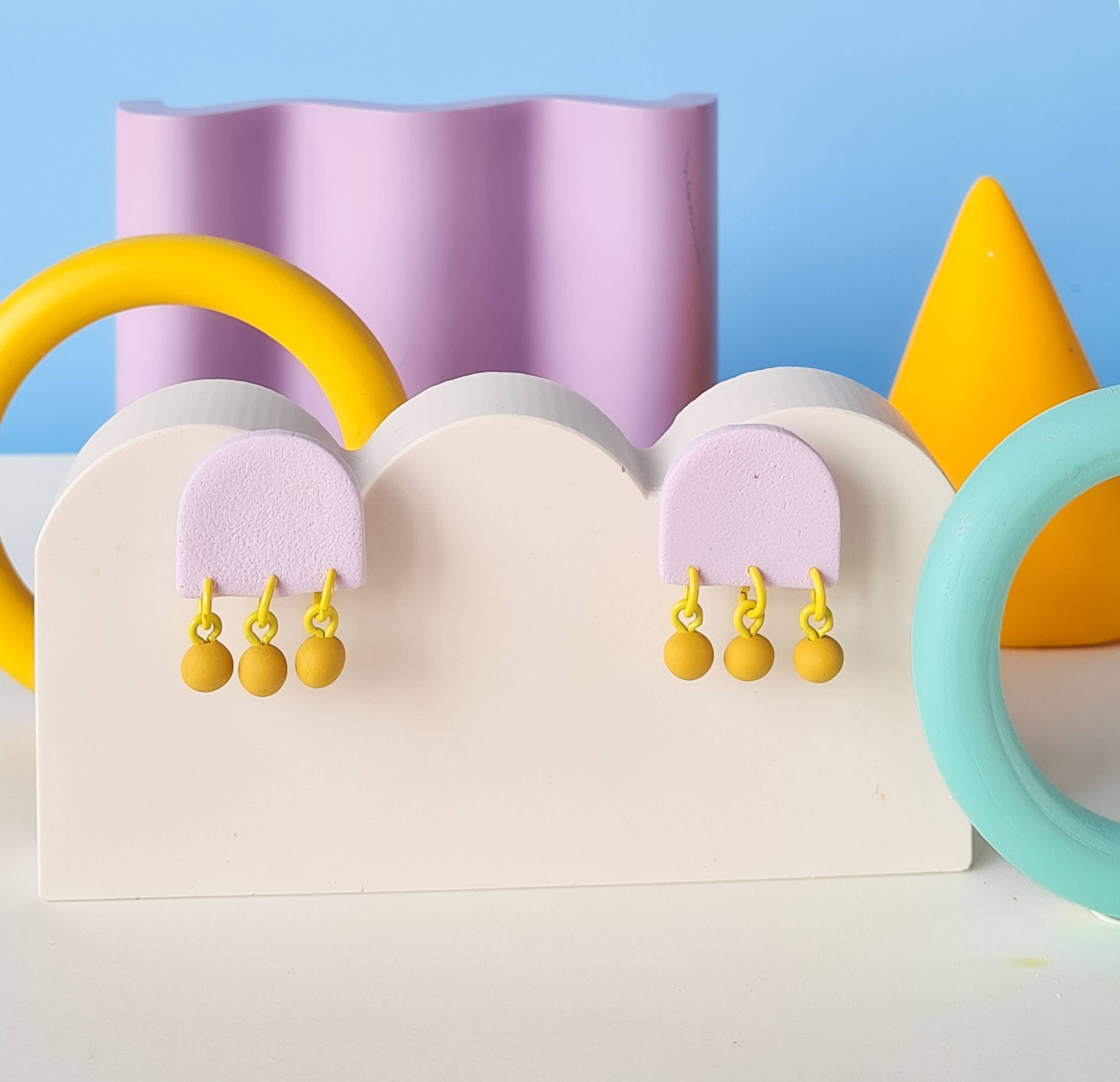 Mono - Wholesale Dangle Earrings - colorful patterned handmade clay earrings in 19 varieties3