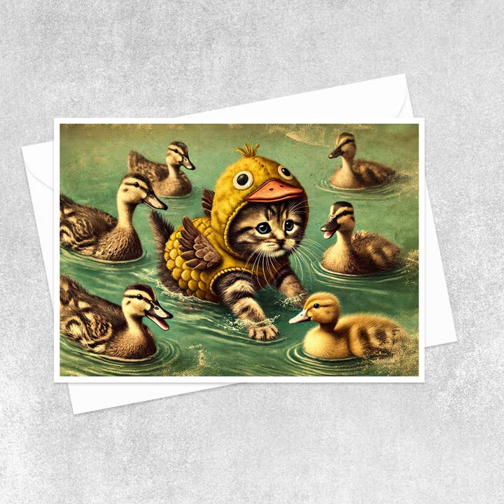 Leo the Duckling in Disguise Blank Card LL8 for wholesale by Salty Alyce