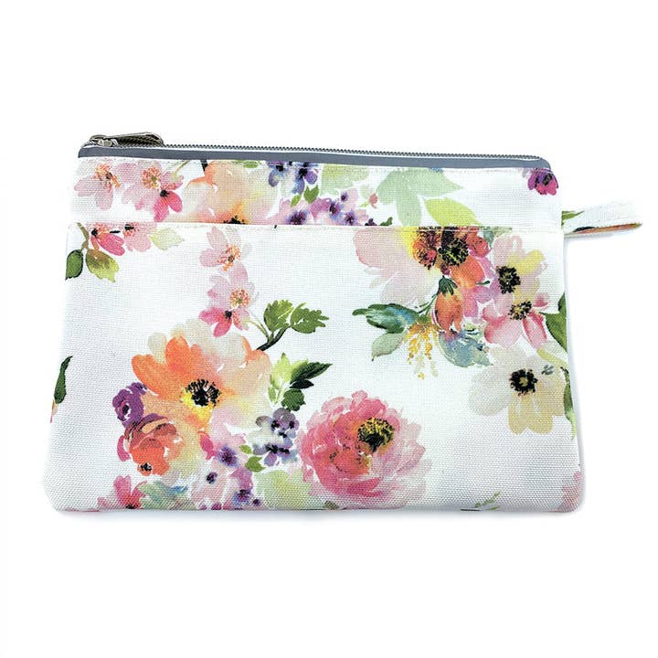 Magnolia Lounge - Wholesale Pouch – Women’s - Peony Sunrise Canvas Zipped Pouch0