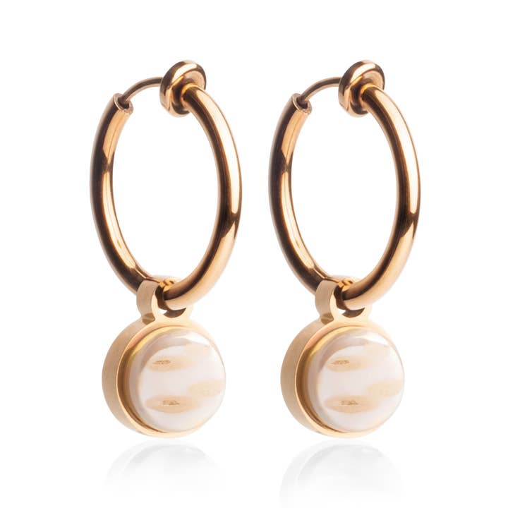 Clipes de ouvido Mix & Match com pendente • rosé/damasco • 18 mm por atacado de ALEXASCHA