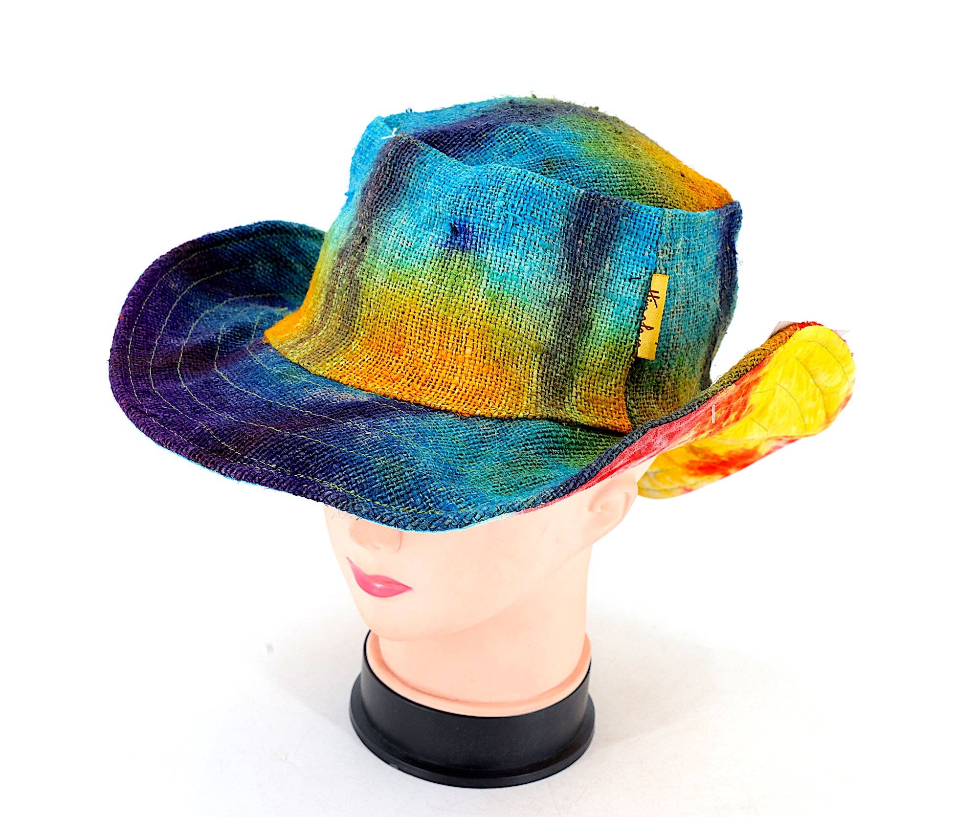 Himalaya Handmade - Vente Bob – femme - Chapeau bohème hippie tie-dye fait main à 100% chanvre18