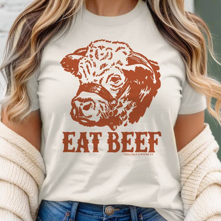 Cocklebur & Co. - Wholesale T-Shirt (Graphic) - Women's - Eat Beef Hereford - Graphic Tee1