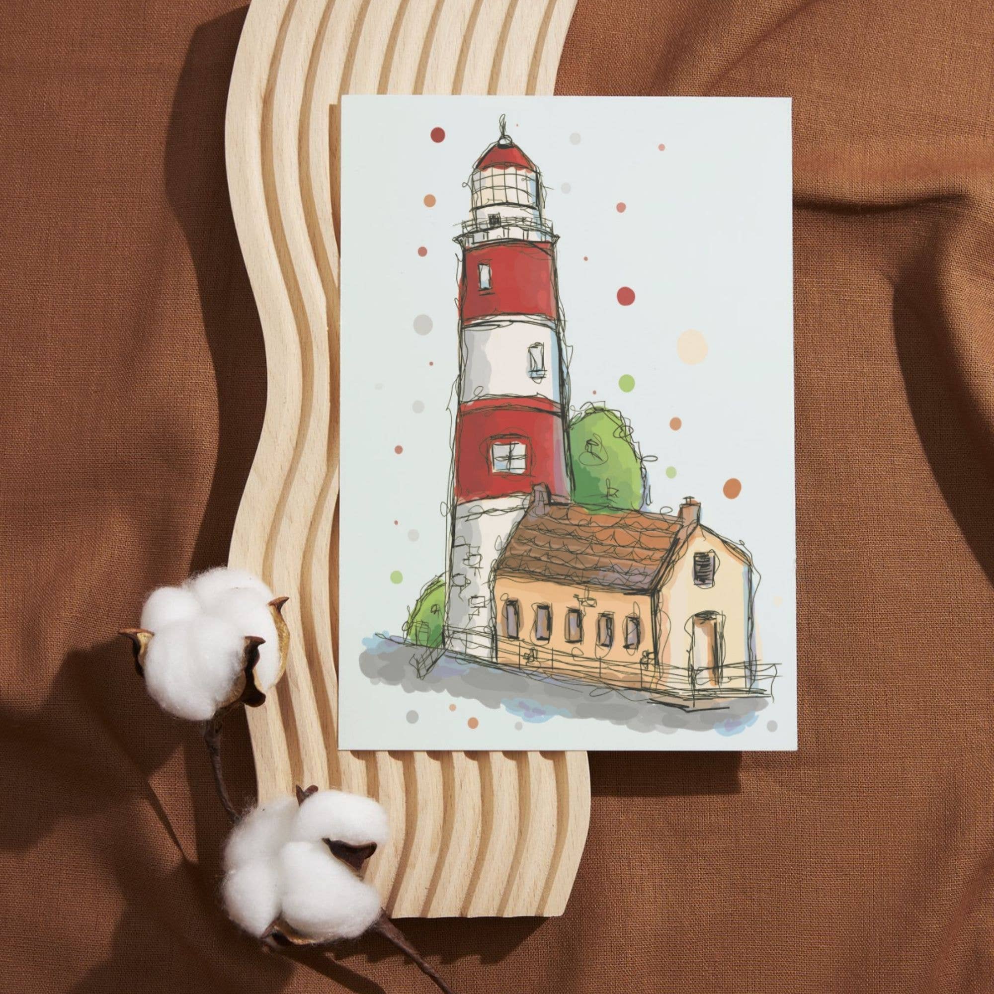 x The Fancy Firefly - Wholesale Art Print - Hand-Drawn Lighthouse Print – Urban Sketch Art, A5 & A45