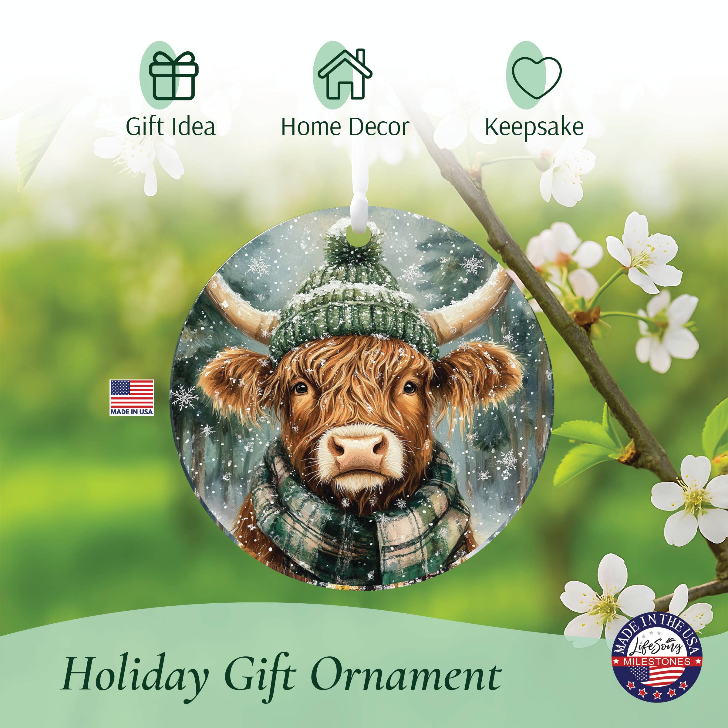 LifeSong Milestones - Wholesale Ornament - Highland Cow Christmas Gifts  2025 Tree Ornament Decor5