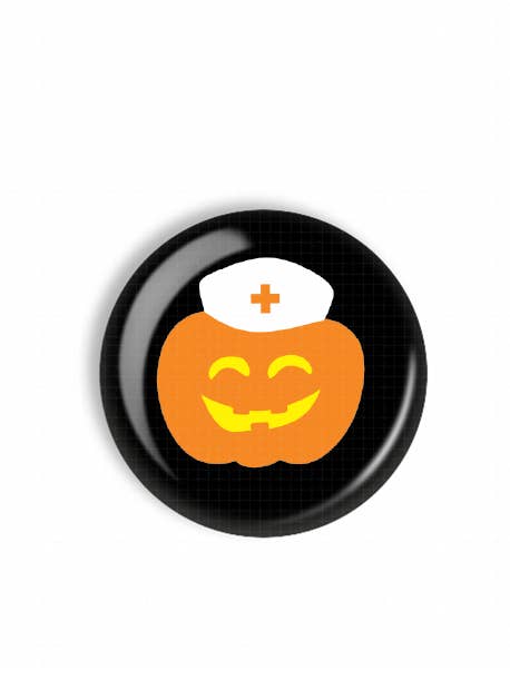 Badge Reel Topper - Nurse Jackolantern - 1.5" for wholesale by Snarkynurses