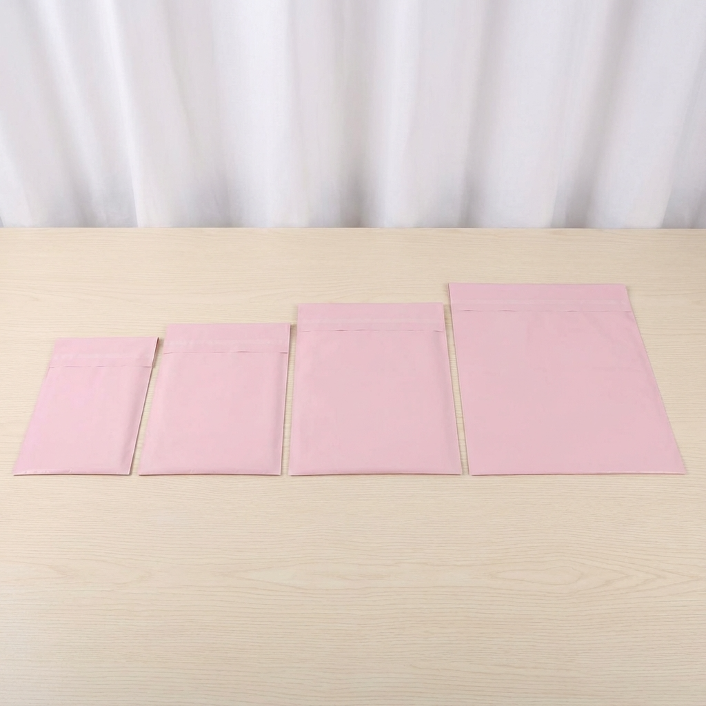 ByHome - Wholesale Envelopes - 100pcs, 4 sizes Light pink thickened poly mailing bag 3