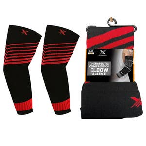 Ultra V-Striped Design Calf Support Recovery Compression Sleeves (1-Pair) 