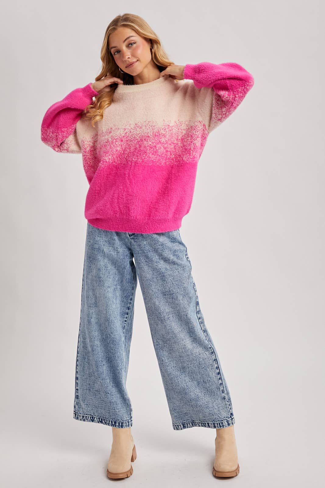 Bluivy - Wholesale Knit Sweater - Women's - FUZZY OMBRE KNIT SWEATER9