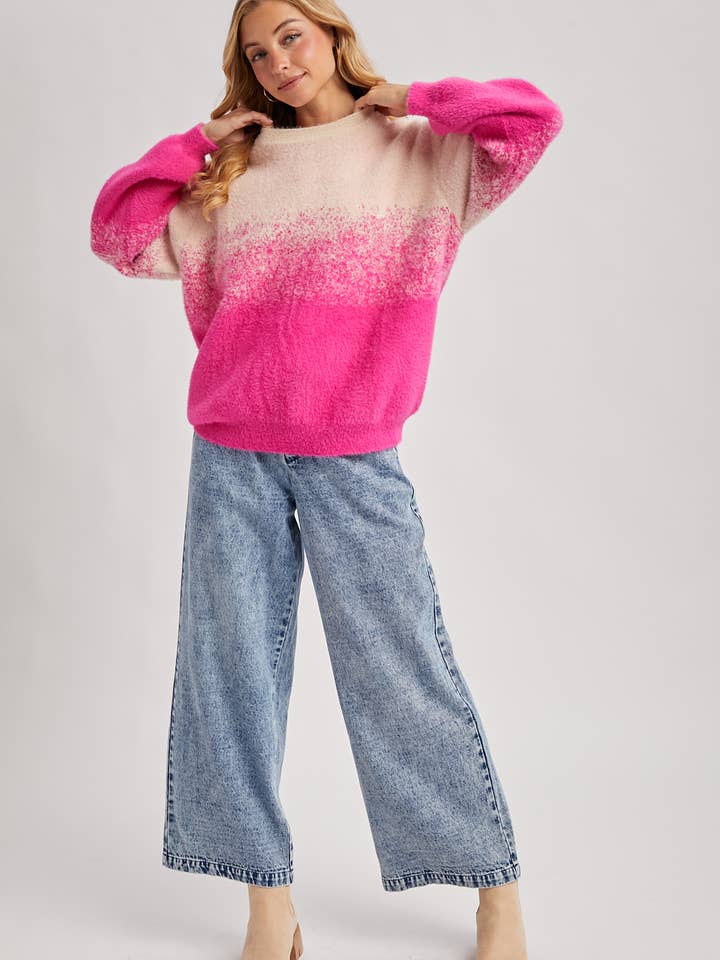Bluivy - Wholesale Knit Sweater - Women's - FUZZY OMBRE KNIT SWEATER9