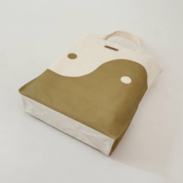 COUTONIC - Wholesale Tote Bag - Women's - Organic Cotton Seaweed Green Yin Yang Tote 2.02