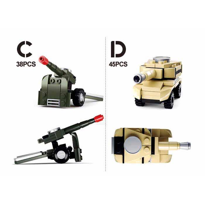 Texas Toy Distribution - Wholesale Building Set - Kids - Builder Military Building Brick Display Set, x2 of each kit