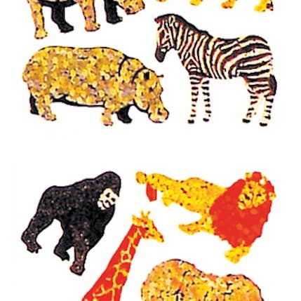 Jillson & Roberts - Wholesale Sticker - Safari Animals Stickers - Prismatic